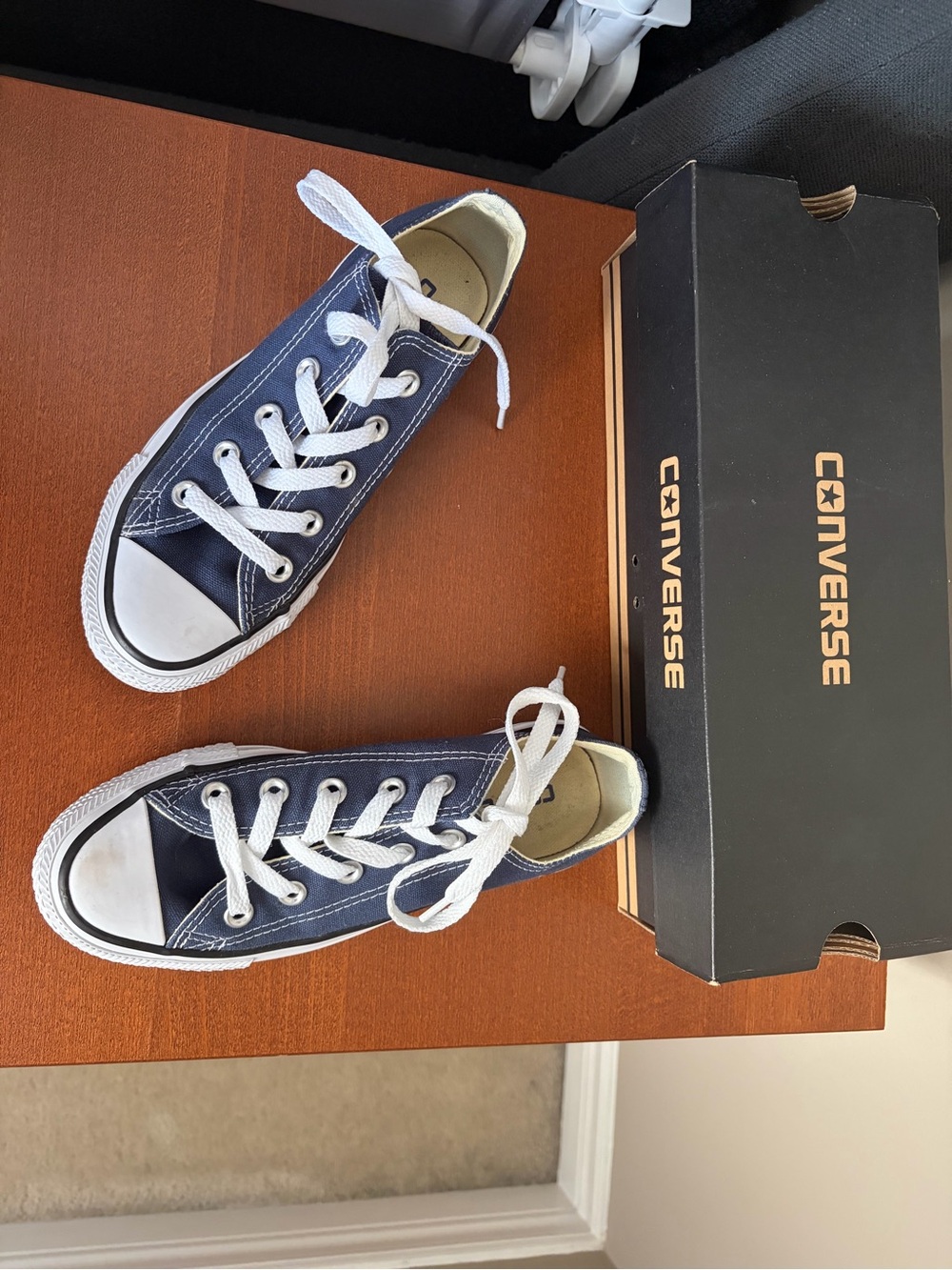 Converse Classic Low Top Sneakers - Navy & White - Picture 2 of 6